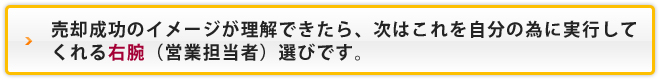 この成功のイメージを理解して仲介業者・営業マンを選んで行きましょう