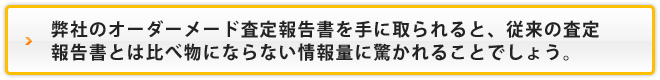 きっと不動産セラーズオリジナルのオーダーメード査定報告書を手に取られると、従来の査定報告書とは比べ物にならない情報量に驚かれることでしょう。